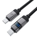 كيبل شحن وبيانات ACEFAST C15-03 من USB-C إلى USB-C مضفّر بوصلات سبائك الزنك وشاشة رقمية