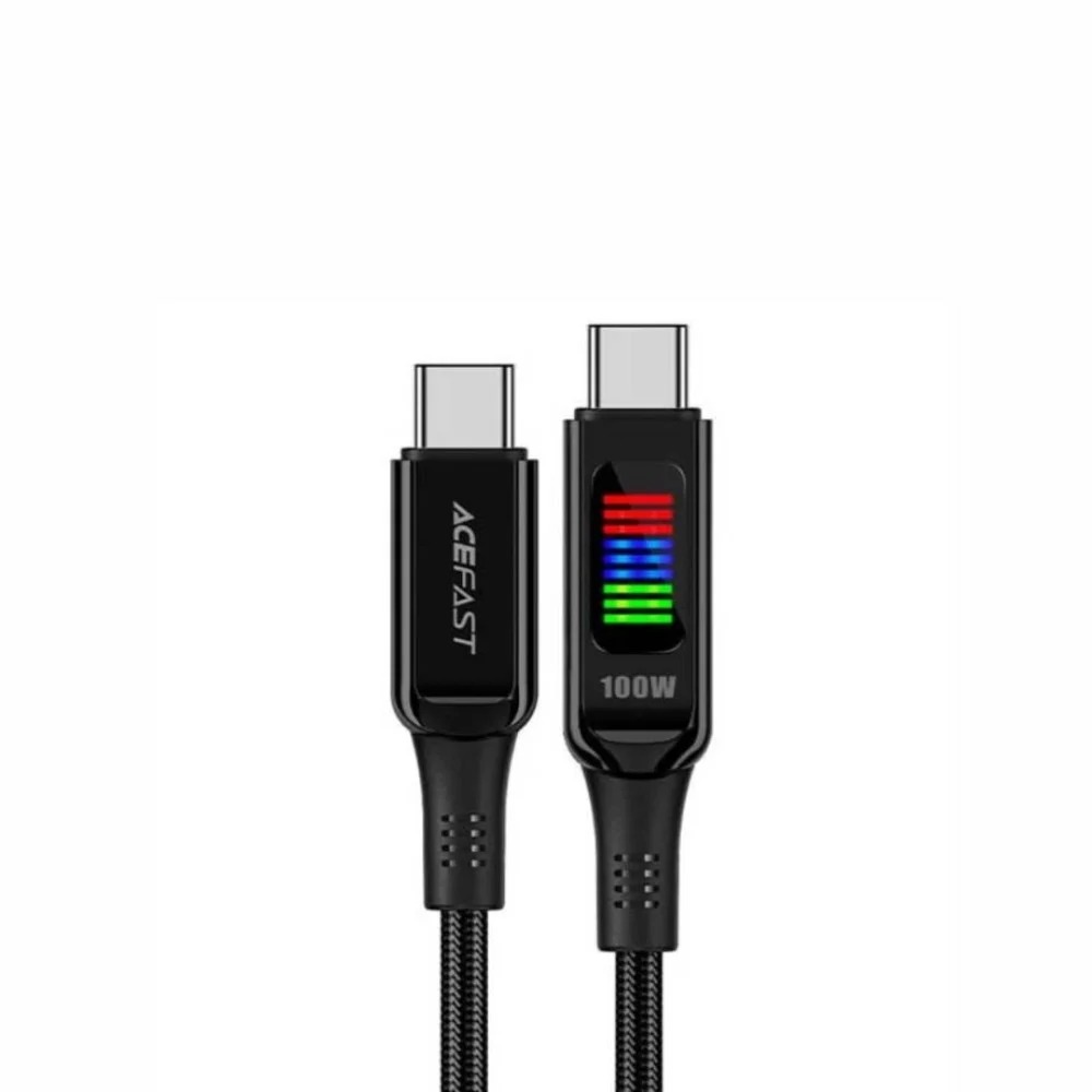 كيبل ACEFAST C7-03 من USB-C إلى USB-C زنك مع شاشة أسود