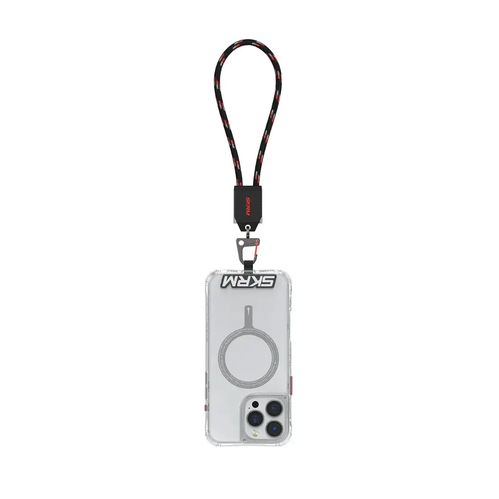 حزام يد مع كيبل شحن 2 في 1 Skinarma Dyno VE من USB-C إلى USB-C بقوة 240W - أسود أوبسيديان