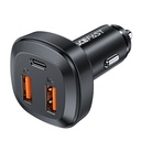 شاحن سيارة ACEFAST B9 بقوة 66W (2 USB-A + USB-C)، PPS، Power Delivery، Quick Charge 4.0، AFC، FCP، SCP أسود