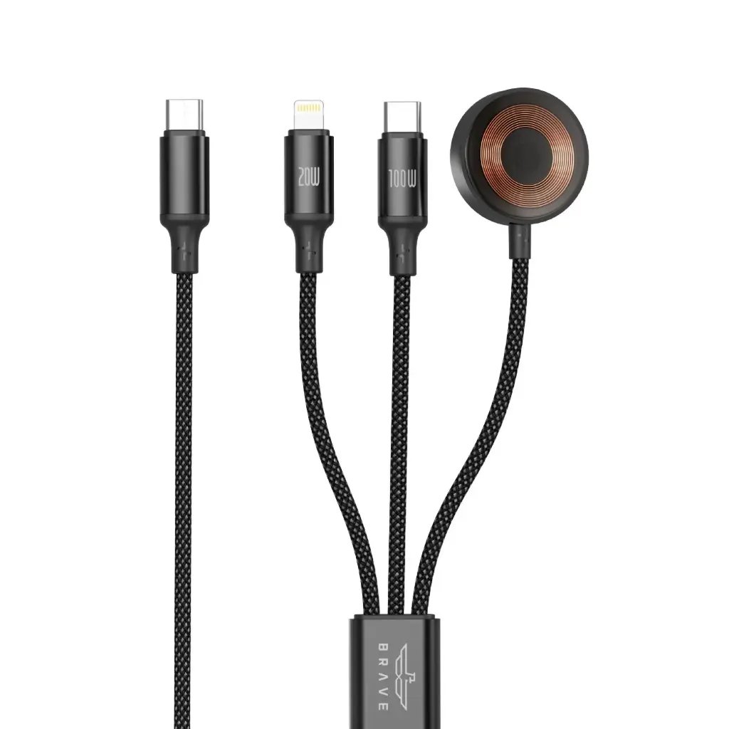 كيبل شحن متعدد BRAVE TriVolt BDC-53 3 في 1 مع شحن سريع
