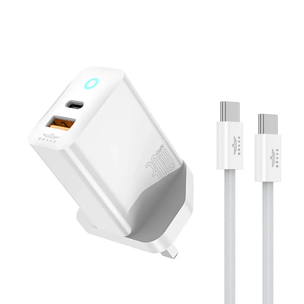 BRAVE 30W GAN FAST CHARGER WITH CABLE