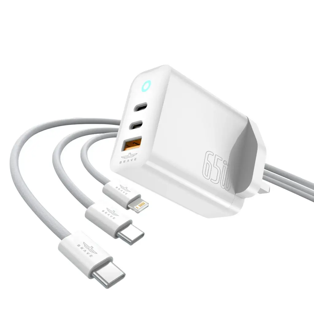 شاحن BRAVE GaN 65W سريع مع كيبل