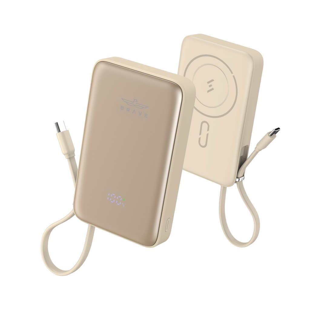 باور بانك لاسلكي BRAVE Magpow Ultra سعة 10000mAh ذهبي