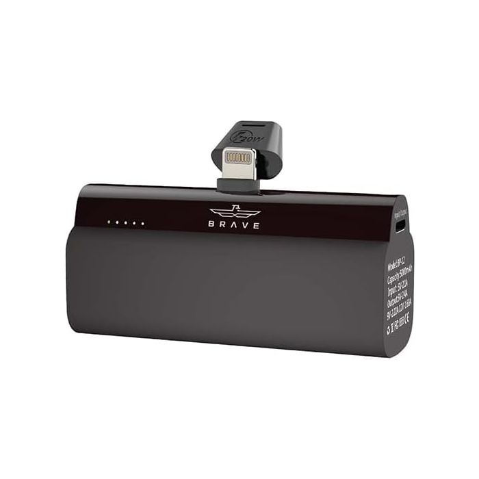 Brave Power Bank Plug On-L 5000mAh +20w Lightning PD Output