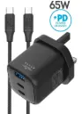 BRAVE 65W GAN FAST CHARGER WITH SMART & SAFE PROTECTION CHIP Black