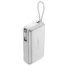 AceFast PD45W fast charging power bank with telescopic cable, 20000mAh, Silver CCC certificated