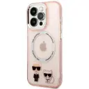 Karl Lagerfeld Liquid Silicone Karl & Choupette  for iPhone 14 Pro (6.1") - Light Pink